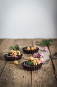 Chocolate raspberry tartlets