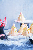 Christmas treees - candy cane cheesecake ice-cream cones