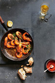 Garlic prawns with paprika and sherry butter