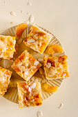 Tangerine and almond sheet cake squares