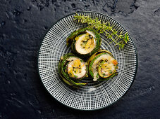 Zucchini and anchovy rolls
