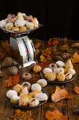 Various delicious Panellets for celebration of All Saints Day in Spain