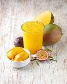 Mango and passion fruit slush and sorbet