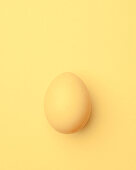 Pale yellow Easter egg on a pale yellow background