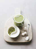 Matcha green tea with milk