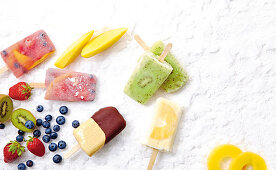 Homemade popsicles with fruit
