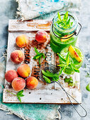 Green peach smoothies