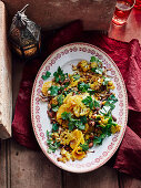 Roasted cauliflower salad with almonds and oranges (Morocco)