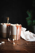 Hot chocolate topped with mini marshmallows