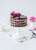 Blackberry Rose Drip Cake