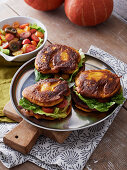 Pumpkin blini burger