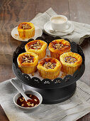 Italian cheesecake muffins with pine nuts
