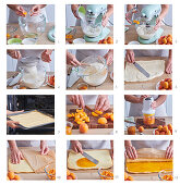 Baking apricot cake with jelly