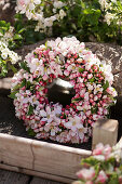 Wreath of apple blossom branches