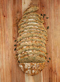 Rye bread with pumpkin seeds, sliced