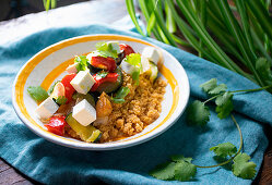 Cous Cous with Vegetables and Feta Cheese