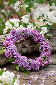 Wreath of lilac flowers