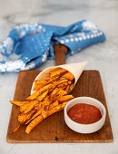 Air fried sweet potatoes