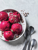 Beetroot and Raspberry Choc-Chip Ice-Cream