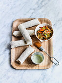Raw Spring Rolls with filling