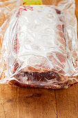Rib-eye matured in a refrigerator for 14 to 21 days