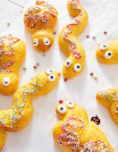 Pumpkin dough snakes for Halloween