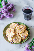 Chives flowers cheese cookies