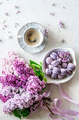 Lilacs and macarons