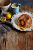 Sussex pond pudding - old-fashioned steamed suet pudding with a lemon puddle syrup