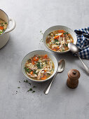 Chicken broth with vegetables