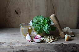 Ingredients for Ligurian pesto