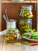Pickled baby cucumbers