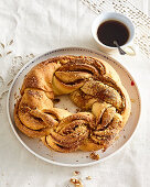 Braided wreath with nuts