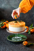 Tangerine curd no bake cheesecake
