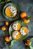 Tangerine tarts with meringue