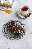 Chocolate biscotti and a cup of tea