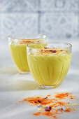 Golden Milk with mango, tahini, and turmeric