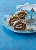 Pumpkin roll with nuts