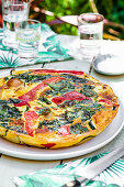 Pepper, spinach and courgette frittata