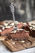 Vegan and gluten free chocolate cake with nuts