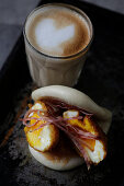 Breakfast bun with egg and ham (Bao bun)