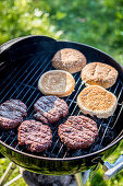 Beef Burgers Cooking Outside