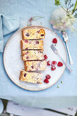 Cake with fruits and almond crust