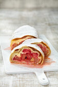 Vegan rhubarb strudel