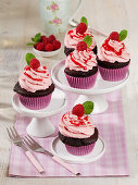 Chocolate-raspberry cupcakes