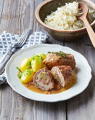 Pork rolls with sauerkraut filling