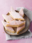 Lemon cake cut into lozenges