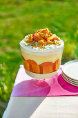 Peach panna cotta trifle