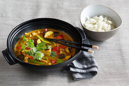 Asian turkey curry with vegetables