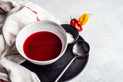 Healthy beetroot cream soup